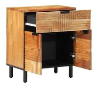 vidaXL Comodino Industriale Elegante con Superficie in Legno di Acacia E Tre Maniglie | Elegante Soluzione di stoccaggio per Tavolo da Notte per Camera da Letto Soggiorno Compatto 50 cm L X 33 P 60 A