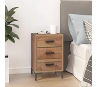 vidaXL Comodino Marrone 40x30x55 cm Legno Massello di Pino Riciclato