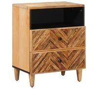 vidaXL Comodino Marrone 50 x 33 x 60 cm Legno di mango massello, Camera moderna, comodino compatto, tavolino in legno, storage minimal, pezzo di arredamento