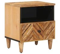 vidaXL Comodino Marrone 50 x 33 x 60 cm Legno di mango massello, Camera moderna, comodino rettangolare, tavolino in legno massello, mobile salvaspazio, superficie compatta