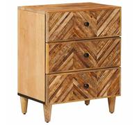 vidaXL Comodino Marrone 50 x 33 x 60 cm Legno di mango massello, Essenziali moderni per la camera da letto, comodino rettangolare, tavolino funzionale, design minimale, legno compatto