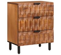 vidaXL Comodino marrone 50 x 33 x 60 cm legno massello mango elegante comodino in legno, ripiano compatto, pratico e moderno, mobili per camera da letto, soluzione di stoccaggio