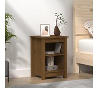 vidaXL Comodino Marrone Ambrato 40x35x55 cm in Legno Massello di Pino