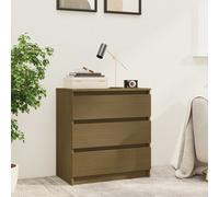 vidaXL Comodino Marrone Ambrato 60x36x64 cm in Legno Massello di Pino