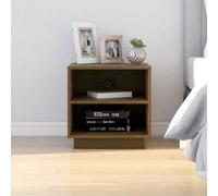 vidaXL Comodino Miele 40x34x40 cm in Legno Massello di Pino