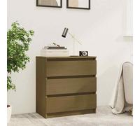 vidaXL Comodino Miele 60x36x64 cm in Legno Massello di Pino