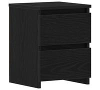 vidaXL Comodino cassetti Nero Rovere 30x30x40 cm