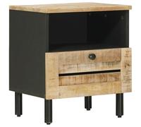 vidaXL Comodino Naturale 40 x 33 x 46 cm Legno di mango massello, Mobili per la camera da letto, tavolino elegante, comodino rettangolare, legno di mango compatto, decor funzionale