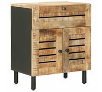 vidaXL Comodino Naturale 50 x 33 x 60 cm Legno di mango massello, Tavolino elegante per la notte, comodino moderno, unità salvaspazio, design rettangolare in legno massello