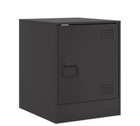 vidaXL Comodino Nero 34,5x39x44 cm in Acciaio, armadietto, Mobile per Camera da Letto, Supporto per Telefono, mobiletto, armadietto Notte, tavolino