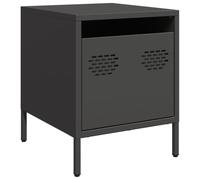 vidaXL Comodino Nero 35x39x43,5 cm in Acciaio, mobiletto, Mobile Camera da Letto, Comodino in Metallo, tavolino da Letto, Arredamento Camera da Letto