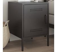 vidaXL Comodino Nero 36x39x50,5 cm in Acciaio, mobiletto, Mobile Camera da Letto, Comodino in Metallo, tavolino da Letto, Arredamento Camera da Letto