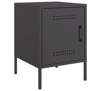 vidaXL Comodino Nero 36x39x50,5 cm in Acciaio, mobiletto, Mobile Camera da Letto, Comodino in Metallo, tavolino da Letto, Arredamento Camera da Letto