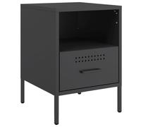 vidaXL Comodino Nero 36x39x50,5cm in Acciaio Laminato a Freddo, mobiletto, Mobile Camera da Letto, Comodino in Metallo, tavolino da Letto