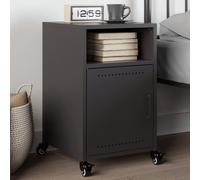 vidaXL Comodino Nero 36x39x59 cm in Acciaio