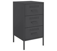 vidaXL Comodino Nero 36x39x68cm in Acciaio Laminato a Freddo, mobiletto, Mobile Camera da Letto, Comodino in Metallo, tavolino da Letto