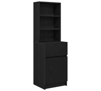 vidaXL Comodino Nero 39x35x125 cm in Legno Multistrato, Comodino, Comodino, Comodino, Comodino, Comodino, Comodino, Comodino, Comodino