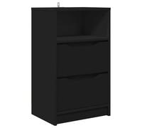 vidaXL Comodino nero 40 x 30 x 467 cm Legno compensato, Camera da letto, Rettangolare, Design contemporaneo, Spazioso, Arredamento moderno, Colori neutri, Arredamento alla moda, Spazio vita comm