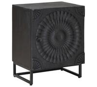 vidaXL Comodino nero 40 x 30 x 50 cm, camera da letto, rettangolare, moderno, durevole, design accogliente con spazio sufficiente, layout funzionale, arredamento elegante, atmosfera rilassata