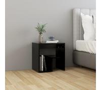 vidaXL Comodino Nero 40x30x40 cm in Legno Multistrato