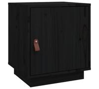 vidaXL Comodino Nero 40x34x45 cm in Legno Massello di Pino