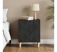 vidaXL Comodino nero, 43 x 34,5 x 50 cm, in legno di ingegneria, rettangolare, design semplice, spazio, accessorio pratico per il vostro soggiorno e camera da letto