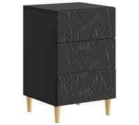 vidaXL Comodino nero, 43 x 39,5 x 66,5 cm, in legno di ingegneria, rettangolare, moderno e compatto per soggiorno, mobili portaoggetti, accessori funzionali, in legno