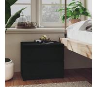vidaXL Comodino Nero 50x39x43,5 cm in Legno Multistrato Portate i vostri interni al livello successivo con questo comodino ben progettato e dal tocco chic. La struttura robusta del mobiletto lo rende