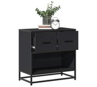vidaXL Comodino Nero 60x31x60 cm in Legno Multistrato e Metallo, tavolino da Notte, tavolino, Arredamento per Camera da Letto
