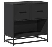vidaXL Comodino Nero 60x31x60 cm in Legno Multistrato e Metallo, tavolino da Notte, tavolino, Arredamento per Camera da Letto