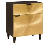 vidaXL Comodino Nero e Oro 50 x 33 x 60 cm Legno ingegnerizzato