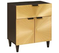 vidaXL Comodino Nero e Oro 50 x 33 x 60 cm Legno ingegnerizzato