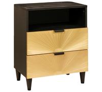 vidaXL Comodino Nero e Oro 50 x 33 x 62 cm Legno ingegnerizzato