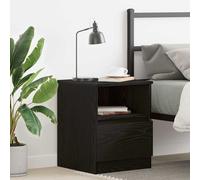 vidaXL Comodino Nero Rovere 40x40x50 cm in Legno Ingegnerizzato