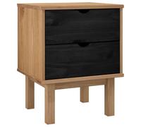 vidaXL Comodino OTTA Nero 45 x 39 x 57 cm Legno Massello di Pino,
