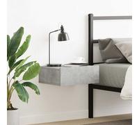 vidaXL Comodino Pensile Grigio Cemento 40x30x15cm in Legno Multistrato