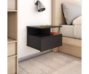 vidaXL Comodino Pensile Nero 40x31x27 cm in Legno Multistrato
