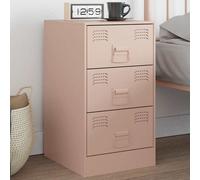 vidaXL Comodino Rosa 34,5x39x62 cm in Acciaio