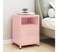 vidaXL Comodino Rosa 35x35x51 cm in Acciaio