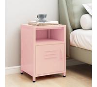 vidaXL Comodino Rosa 35x35x51 cm in Acciaio