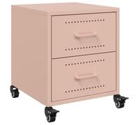vidaXL Comodino Rosa 36x39x43,5 cm in Acciaio, comò, tavolinetto, arredo Camera Letto, tavolino, tavolino Notte, mobili Camera Letto, mobili, arredo