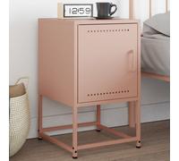 vidaXL Comodino Rosa 36x39x60,5 cm in Acciaio, armadietto, armadietto Laterale, mobili per Camera da Letto, Comodino, armadietto per Letto