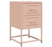 vidaXL Comodino Rosa 36x39x60,5 cm in Acciaio, armadietto, armadietto Laterale, mobili per Camera da Letto, Comodino, armadietto per Letto
