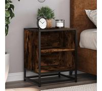vidaXL Comodino Rovere Fumo 40x31x50 cm Legno Multistrato e Metallo