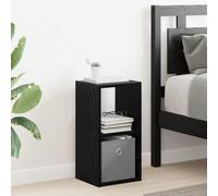 vidaXL Comodino Rovere Nero 25,5 x 22 x 49,5 cm Legno multistrato