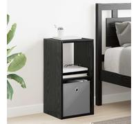 vidaXL Comodino in rovere nero 30,5 x 27 x 59,5 cm in legno lavorato, comodino rettangolare, design moderno, materiale resistente, spazio sufficiente per tutti i tuoi oggetti e decorazioni