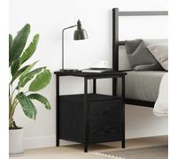 vidaXL Comodino Rovere Nero 34x35,5x50 cm in Legno Multistrato