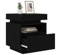 vidaXL Comodino Rovere Nero 40 x 39 x 48.5 cm Legno Multistrato, Comodino Moderno, Design Rettangolare, Organizer per Camera, Mobile Pratico, salvaspazio con cassetti