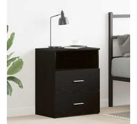 vidaXL Comodino Rovere Nero 50 x 32 x 60cm Legno ingegnerizzato