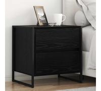 vidaXL Comodino Rovere Nero 50 x 39.5 x 50 cm Legno multistrato